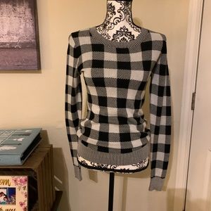 NEW Express black and white plaid sweater